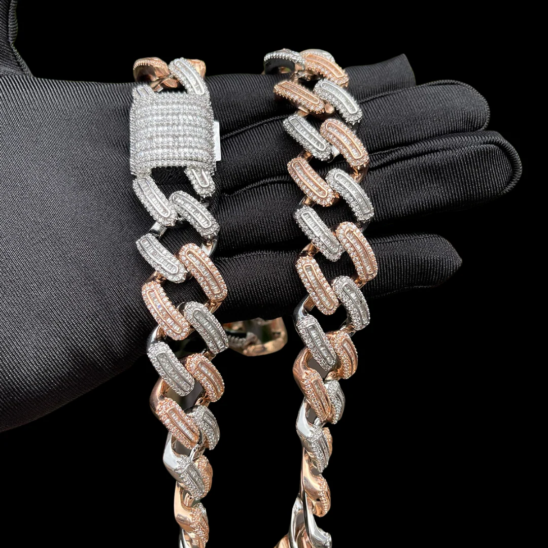 20MM Elegant Thin Setting Iced Out Diamond Necklace Chain - Image 4