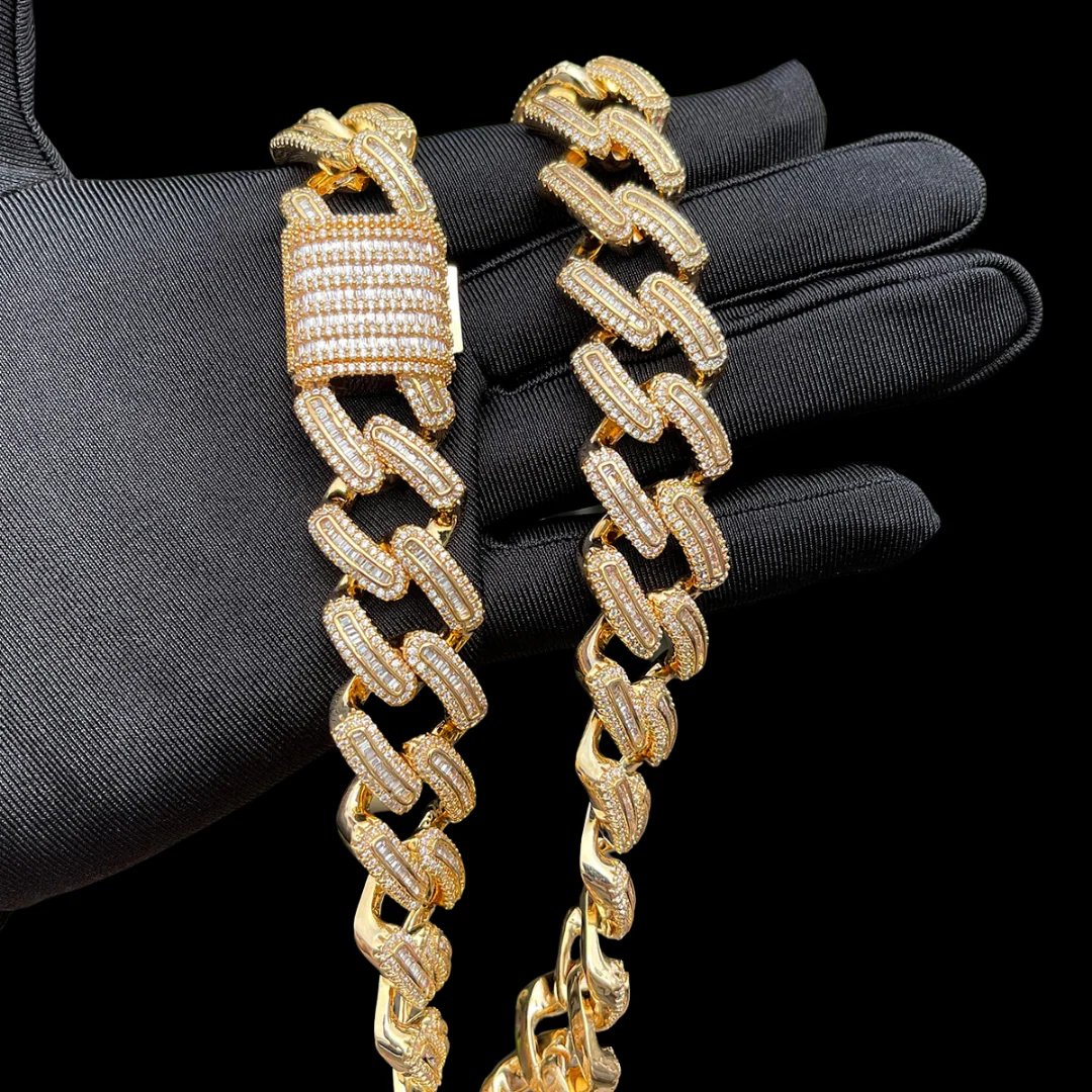 20MM Elegant Thin Setting Iced Out Diamond Necklace Chain - Image 5