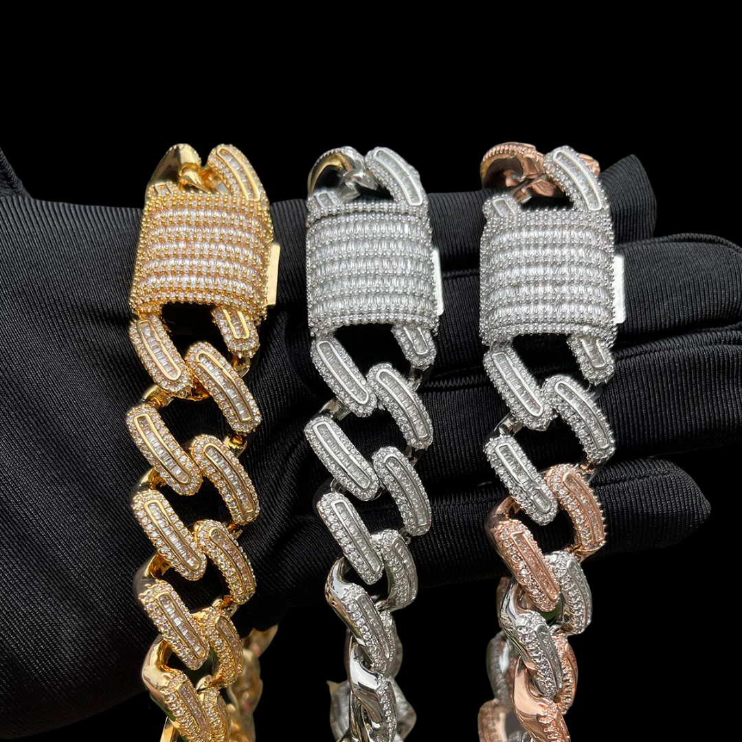 20MM Elegant Thin Setting Iced Out Diamond Necklace Chain - Image 7