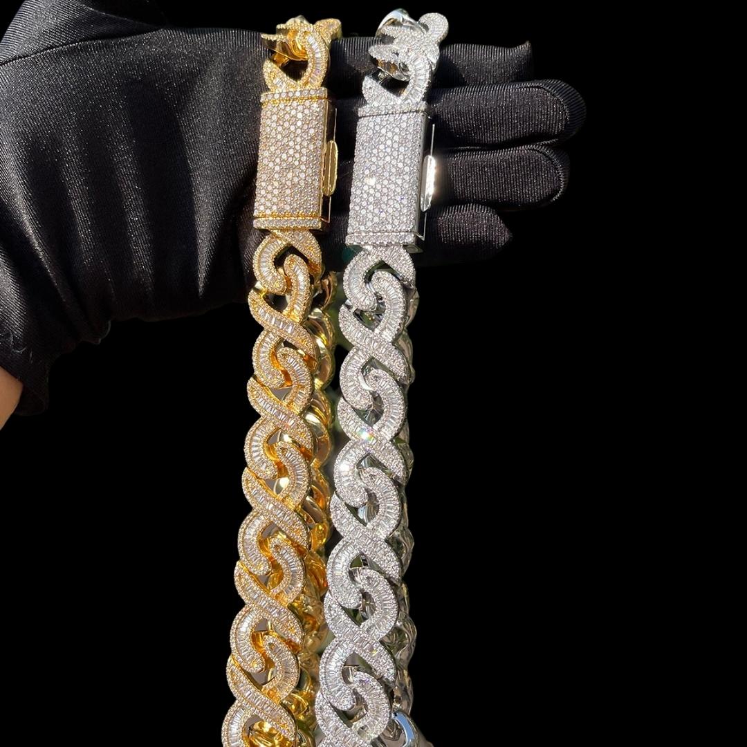 20MM Infinity Link Iced Out Diamond Necklace Chain - Image 5