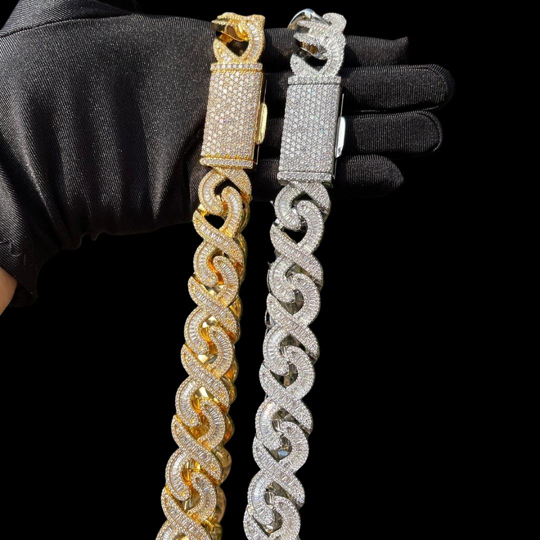 20MM Infinity Link Iced Out Diamond Necklace Chain - Image 6