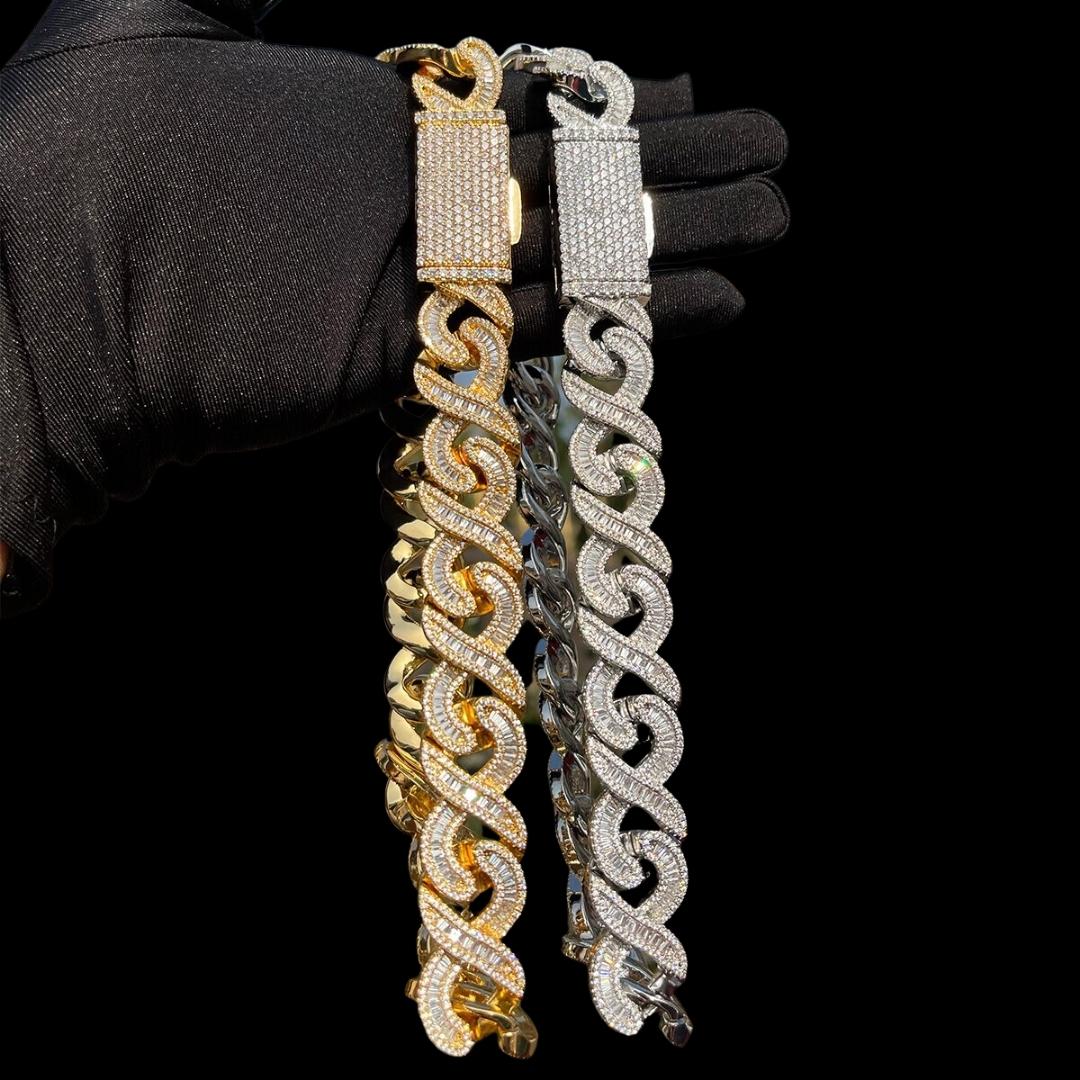 20MM Infinity Link Iced Out Diamond Necklace Chain - Image 7