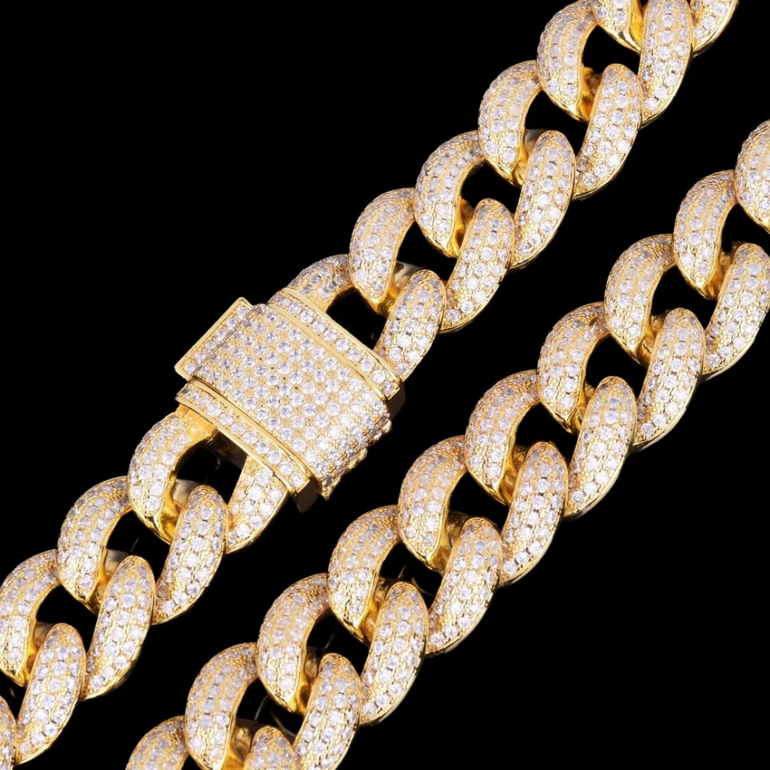 20MM Prong Baguette Iced Out Diamond Necklace Bracelet Set - Image 6