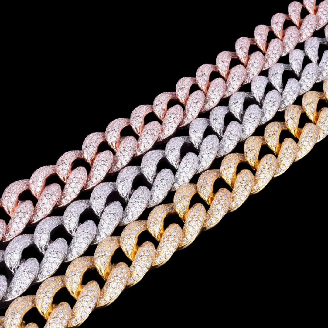 20MM Prong Baguette Iced Out Diamond Necklace Bracelet Set - Image 8