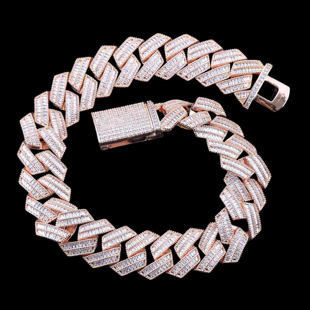 22MM Sharp VVS Style Iced Out Diamond Necklace Chain - Image 3