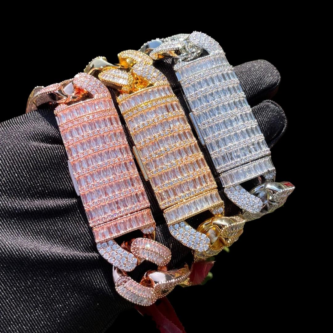 20MM Stones and Baguette Cuban Link Iced Out Diamond Necklace Bracelet Set - Image 13