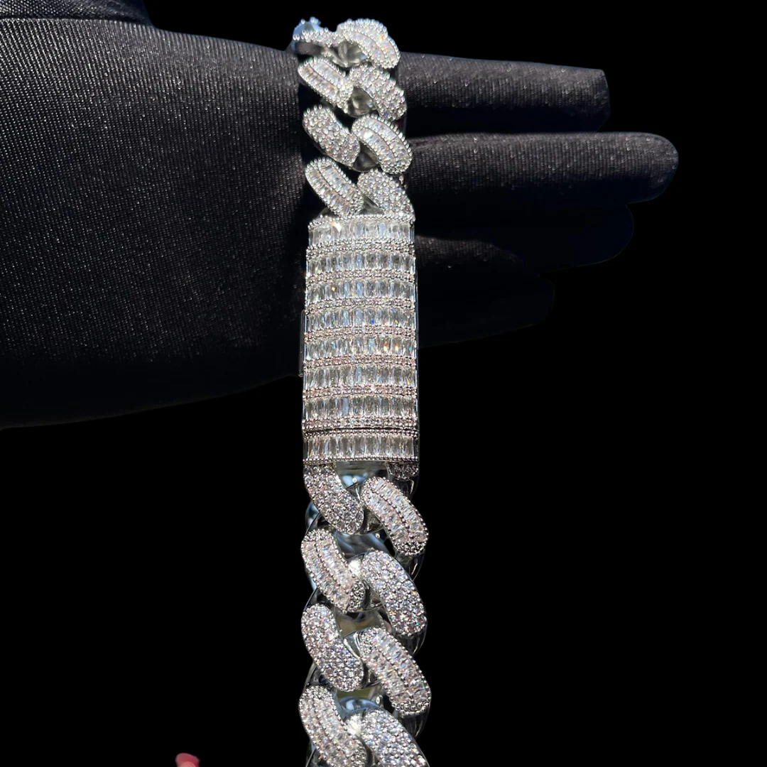 20MM Stones and Baguette Cuban Link Iced Out Diamond Necklace Chain - Image 7