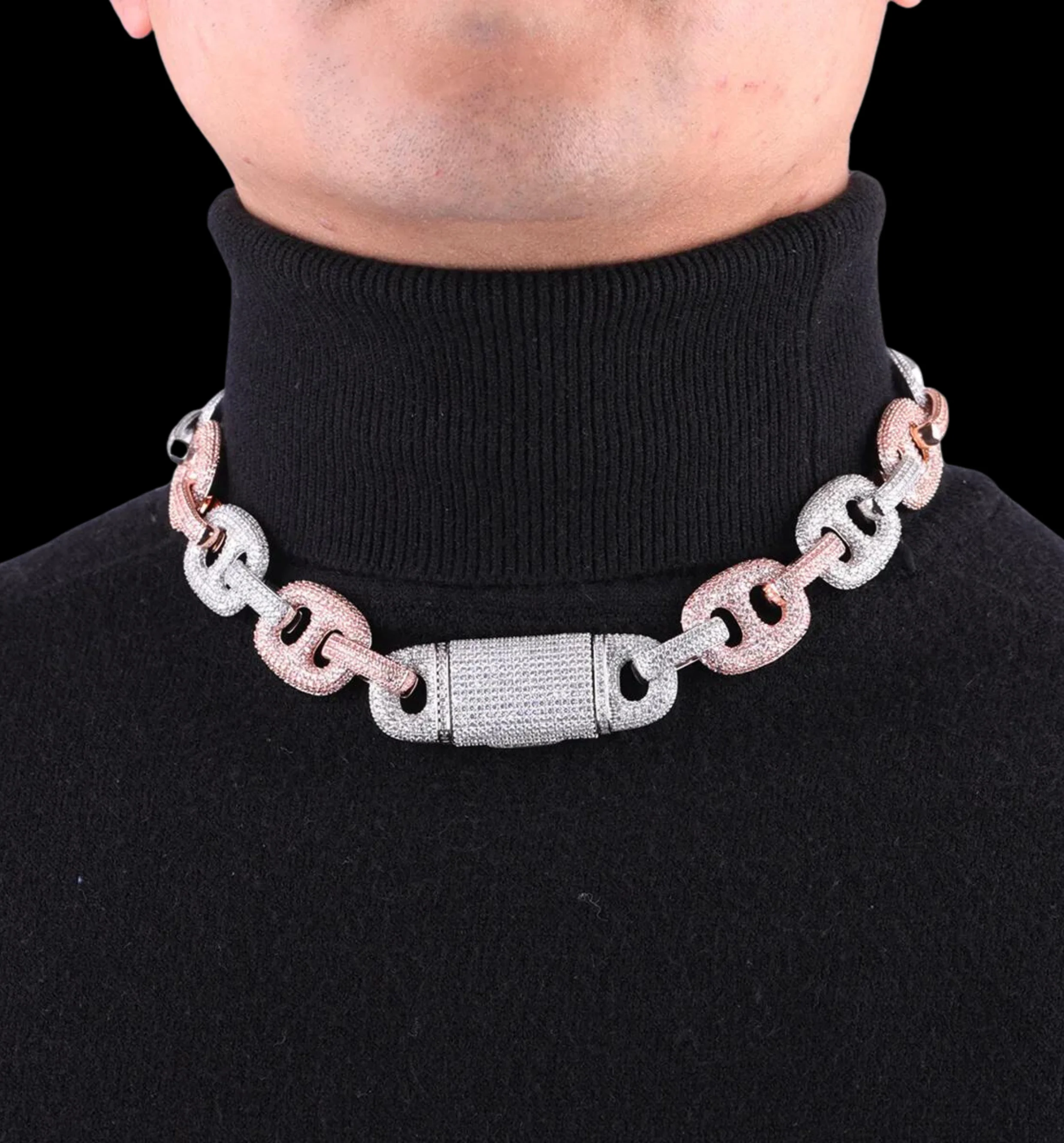 20MM VVS Duo Link Iced Out Diamond Necklace Chain - Image 2