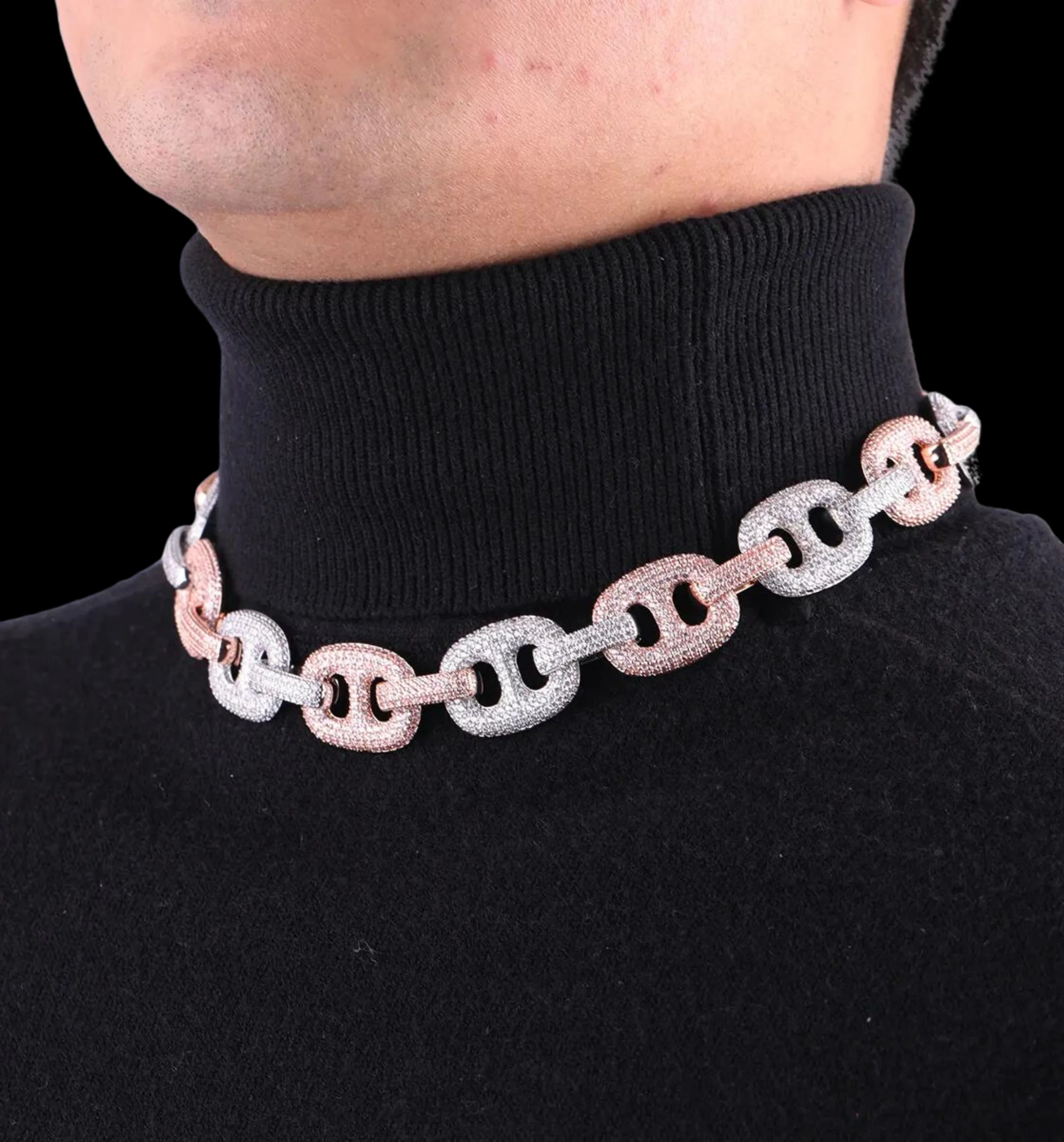 20MM VVS Duo Link Iced Out Diamond Necklace Chain - Image 3