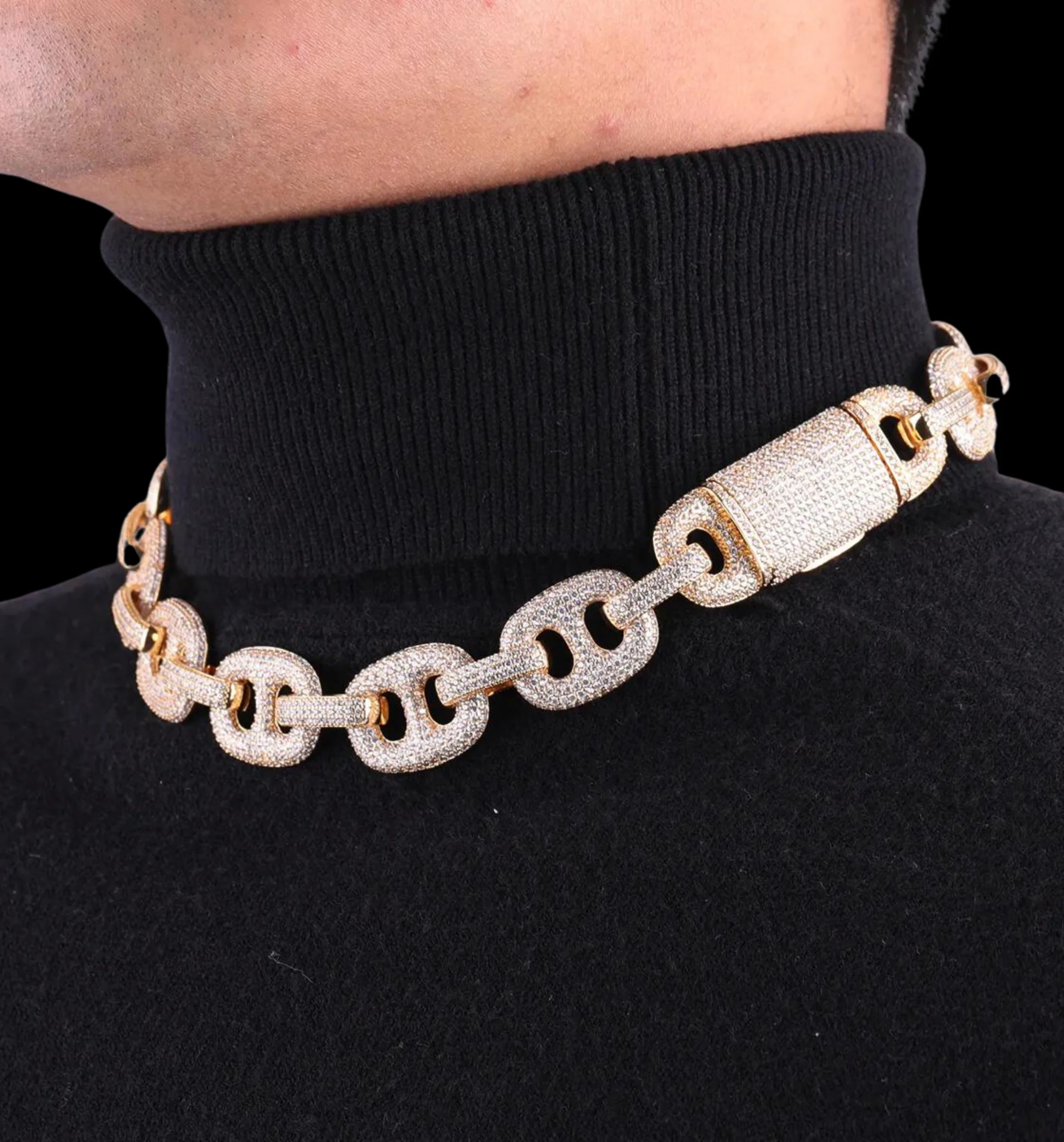 20MM VVS Duo Link Iced Out Diamond Necklace Chain - Image 5