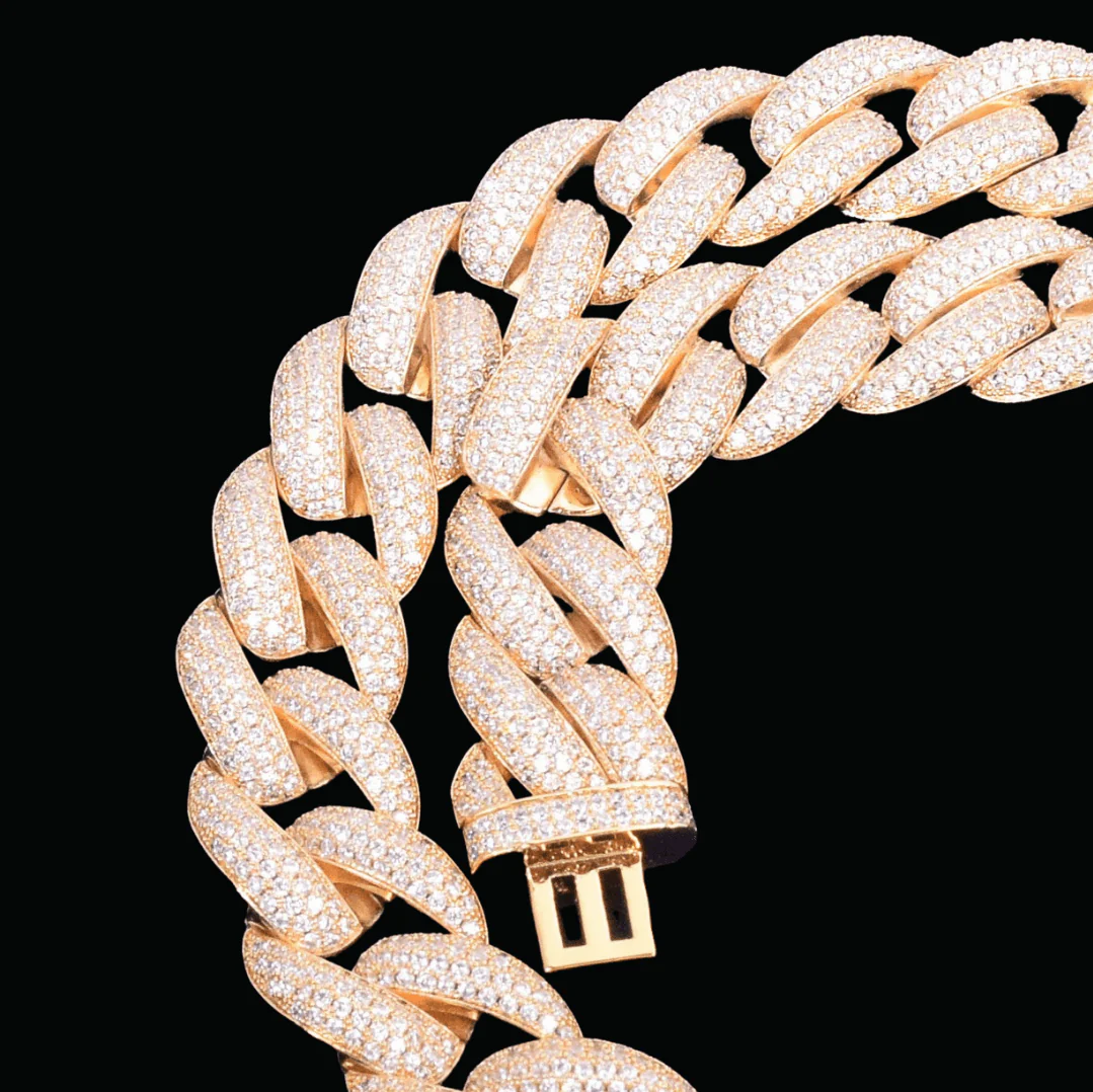 20MM VVS Miami Cuban Iced Out Diamond Necklace Bracelet Set - Image 4