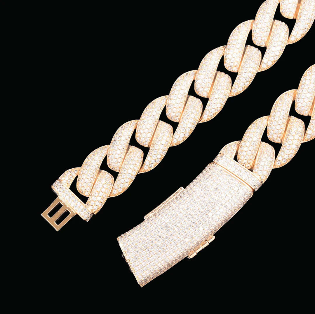 20MM VVS Miami Cuban Iced Out Diamond Necklace Bracelet Set - Image 6