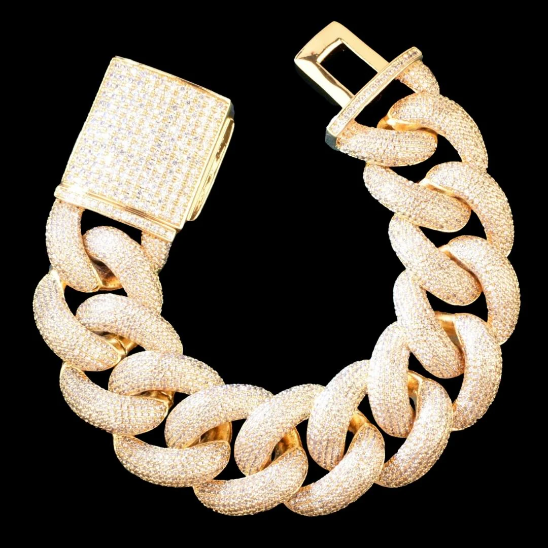 20MM VVS Miami Cuban Iced Out Diamond Necklace Bracelet Set - Image 7