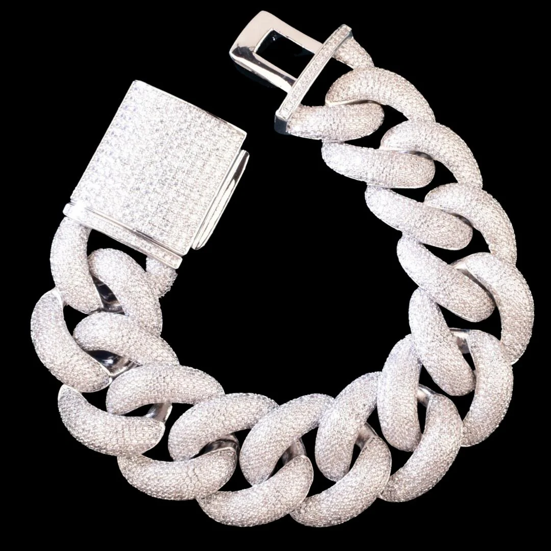 20MM VVS Miami Cuban Iced Out Diamond Necklace Bracelet Set - Image 8