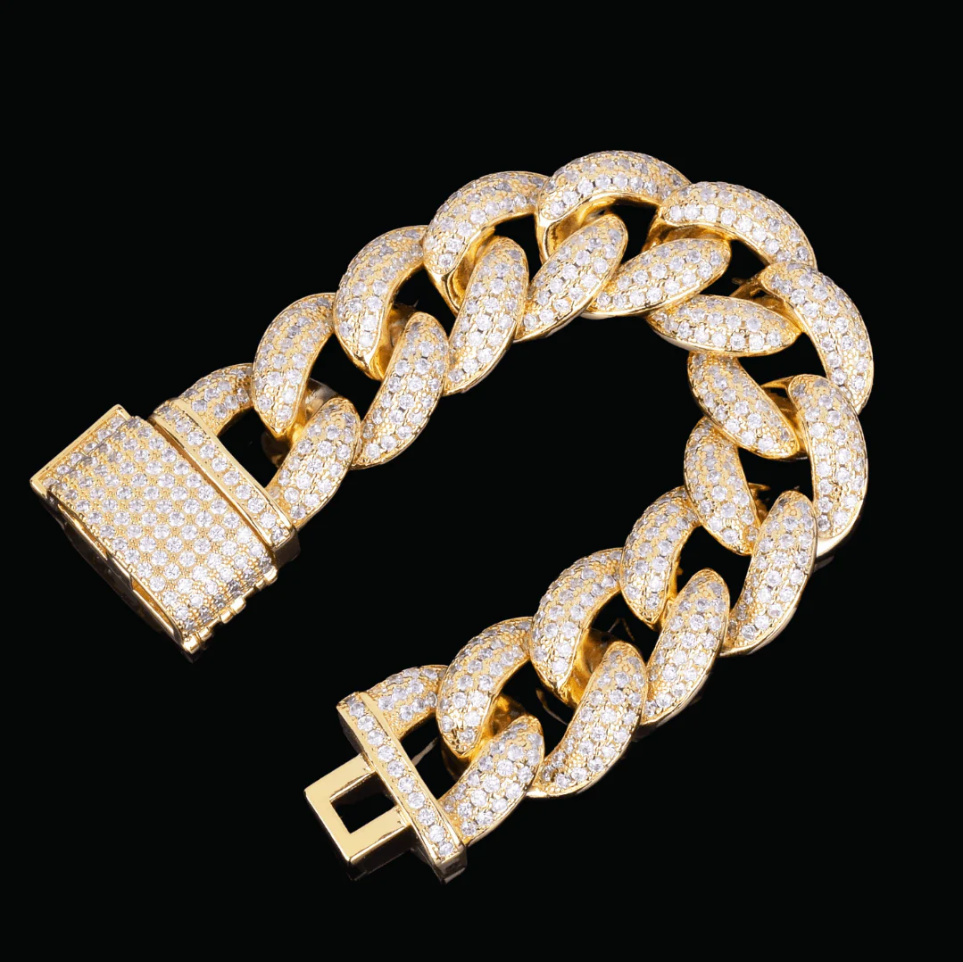 23MM Chunky Miami Cuban Iced Out Diamond Bracelet - Image 3