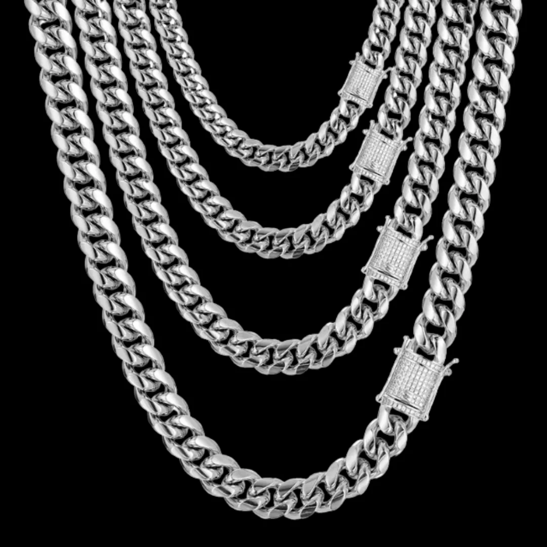 6MM-20MM Iced Prong Lock Clasp Luxury Stainless Steel Necklace Chain - Image 3