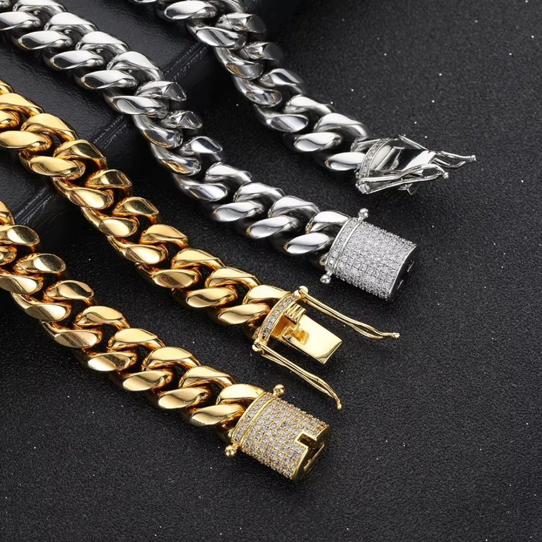 6MM-20MM Iced Prong Lock Clasp Luxury Stainless Steel Necklace Chain - Image 7