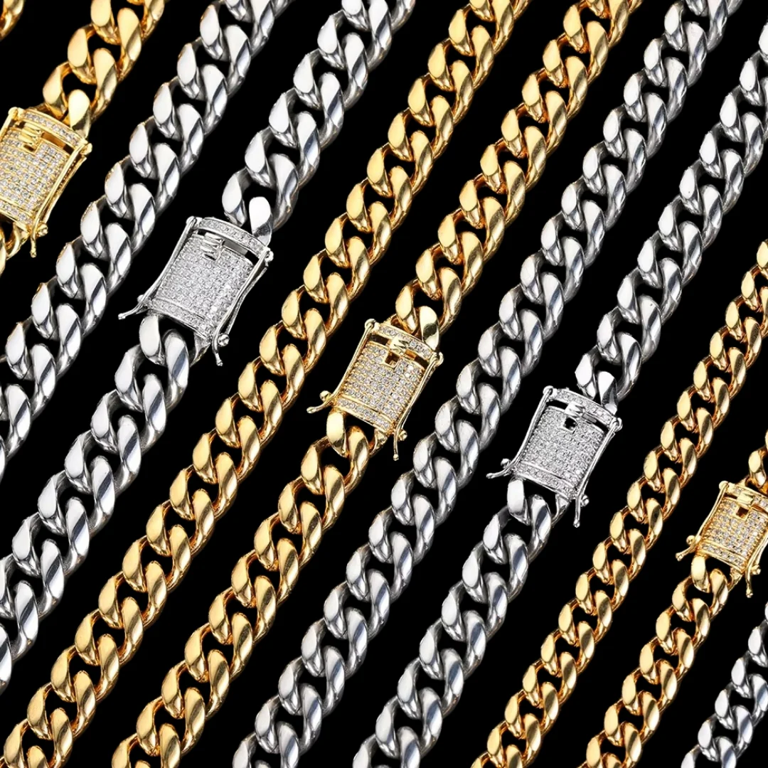 6MM-20MM Iced Prong Lock Clasp Luxury Stainless Steel Necklace Chain - Image 9