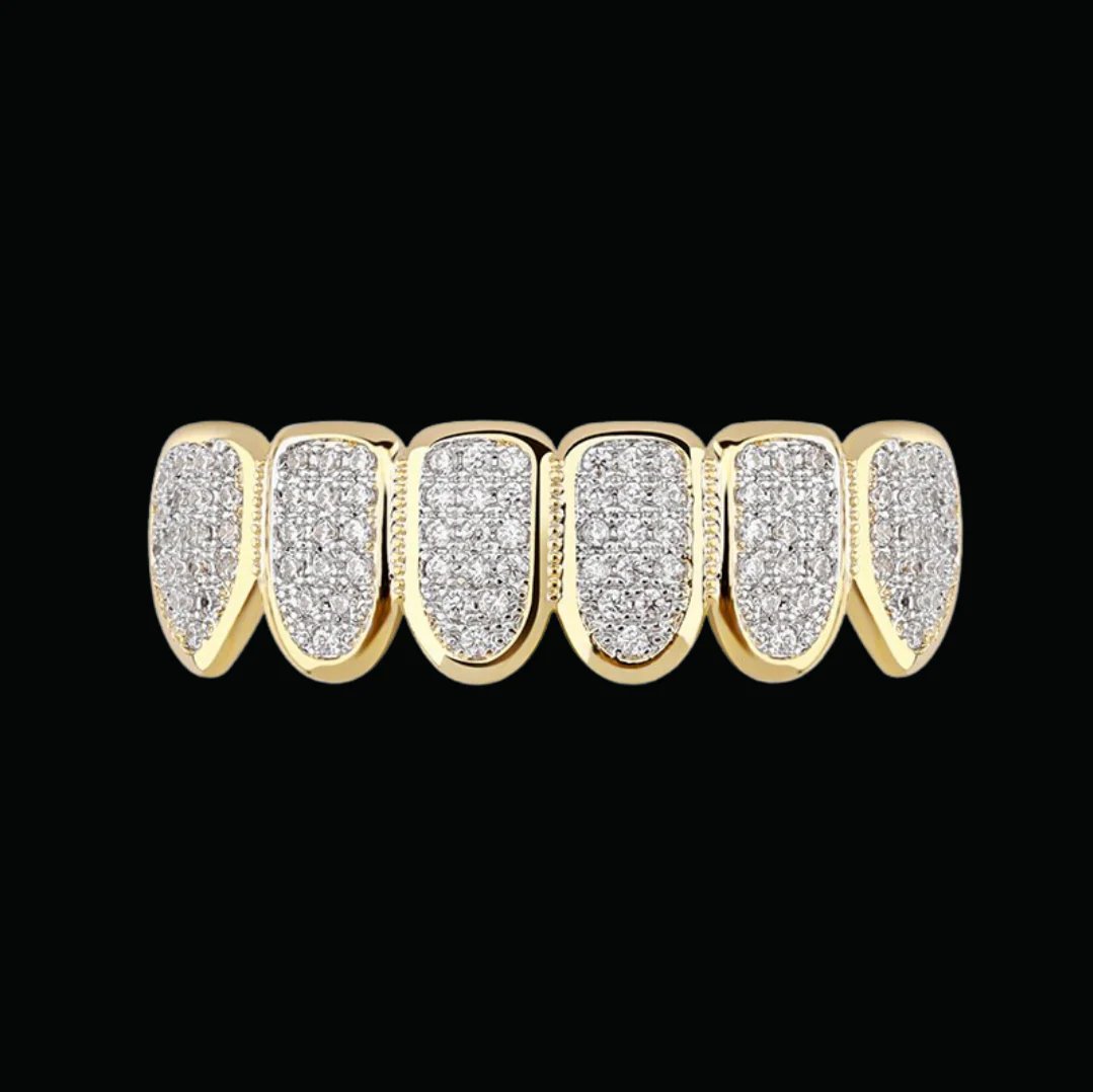 6 Top and Bottom Iced Out Diamond Grillz - Image 4
