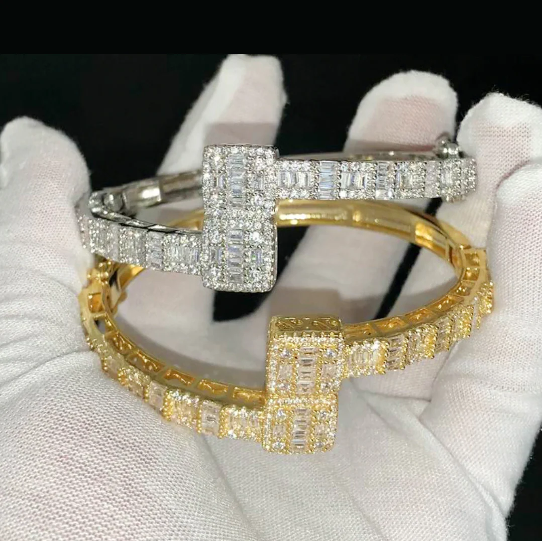 7MM Openable Square Baguette Iced Out Diamond Bracelet - Image 4