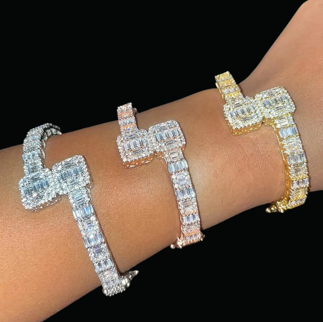 7MM Openable Square Baguette Iced Out Diamond Bracelet - Image 6