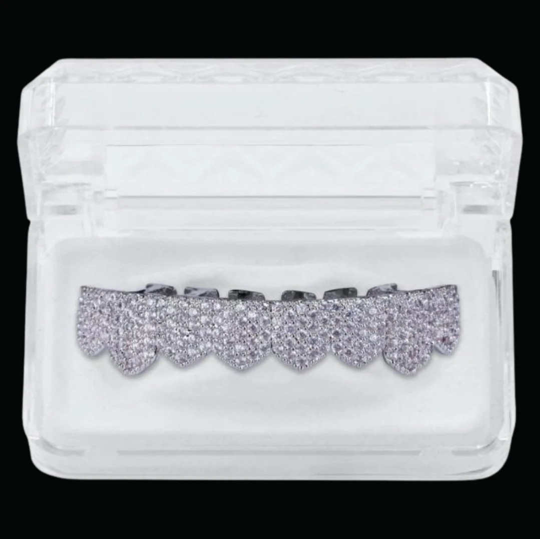 8 Teeth Fang Mouth Iced Out Diamond Grillz - Image 6