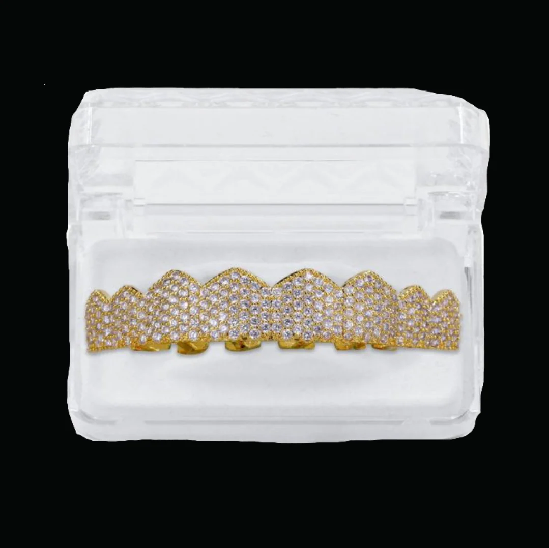 8 Teeth Fang Mouth Iced Out Diamond Grillz - Image 7
