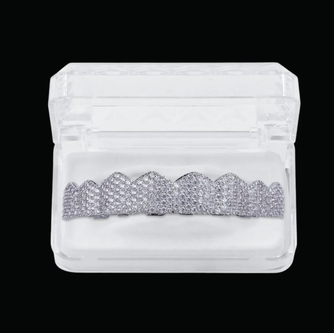 8 Teeth Fang Mouth Iced Out Diamond Grillz - Image 8