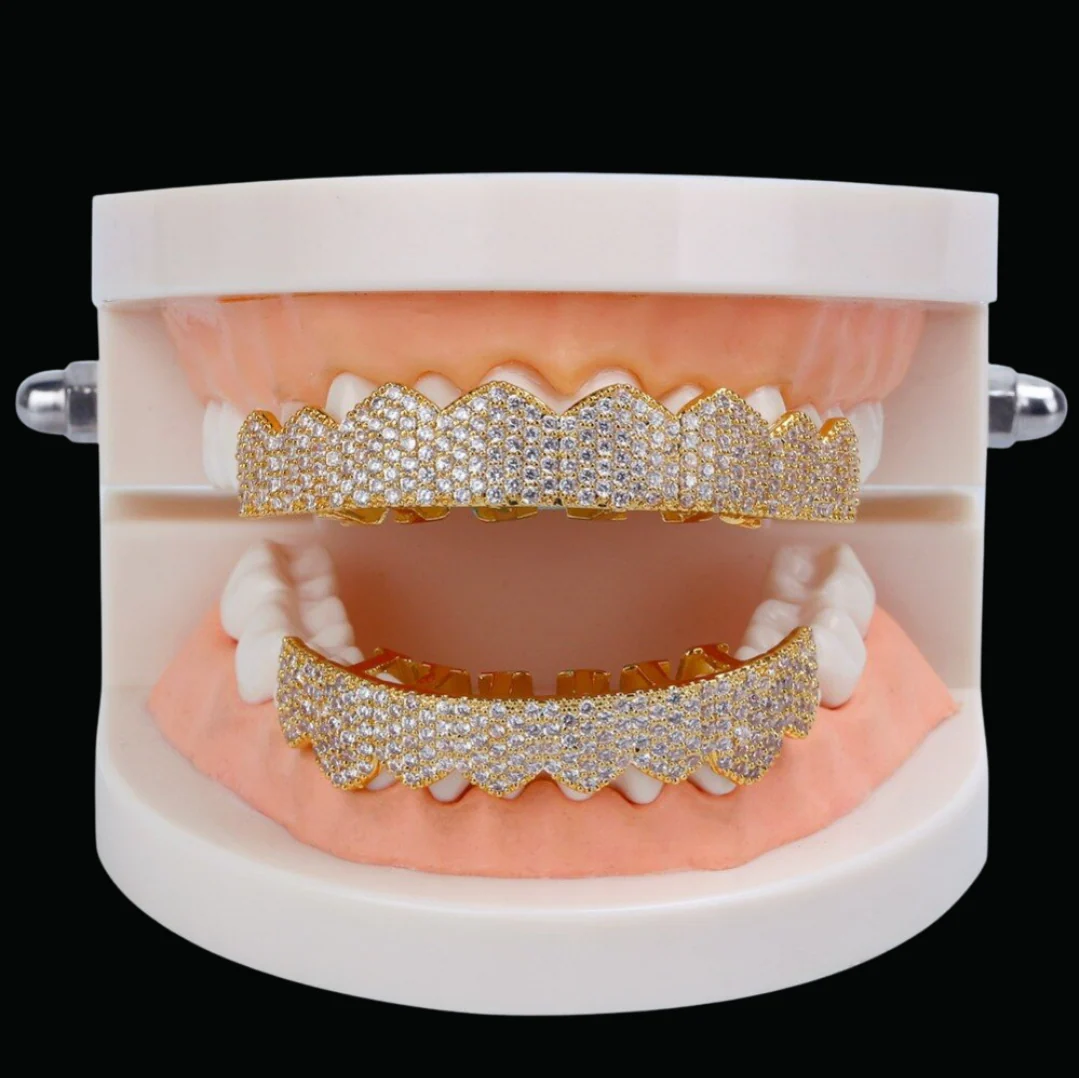 8 Teeth Fang Mouth Iced Out Diamond Grillz - Image 9