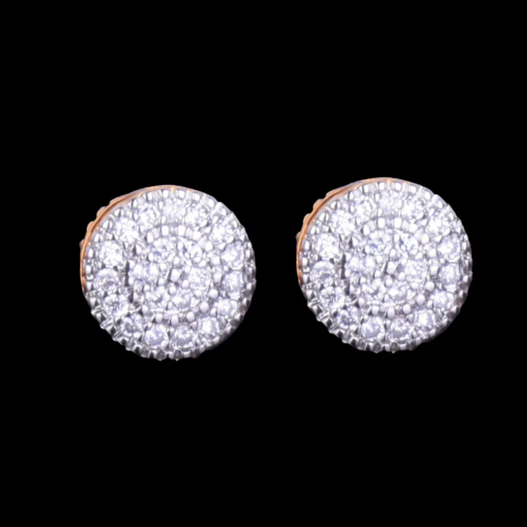 8MM Round Cut Iced Out Diamond Stud Earrings - Image 4