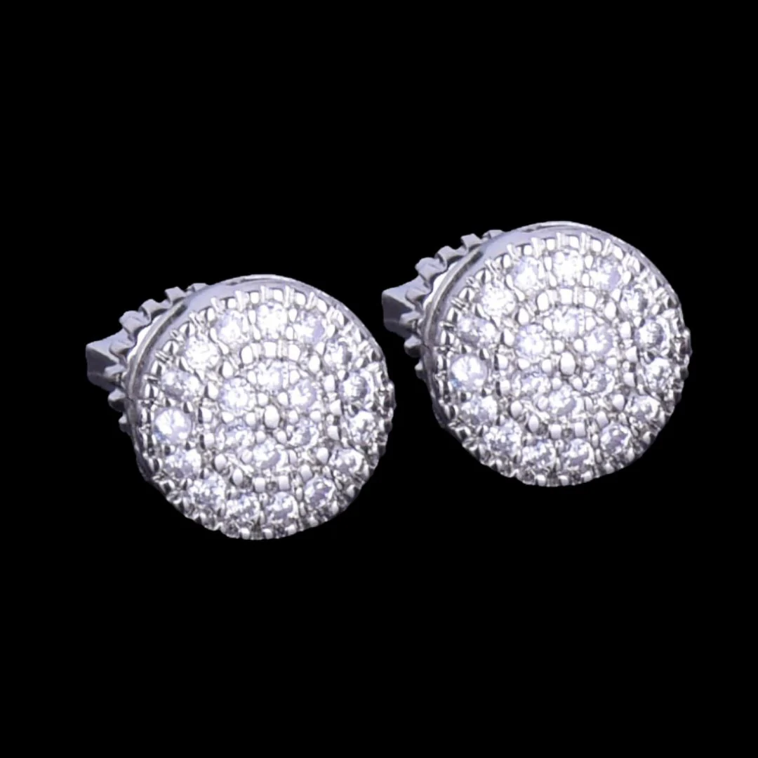 8MM Round Cut Iced Out Diamond Stud Earrings - Image 5