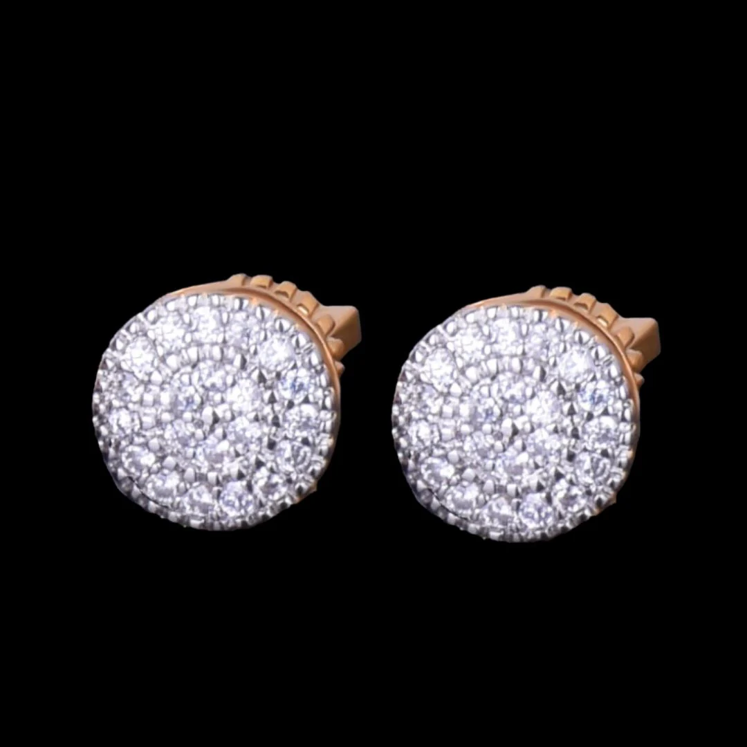8MM Round Cut Iced Out Diamond Stud Earrings - Image 6