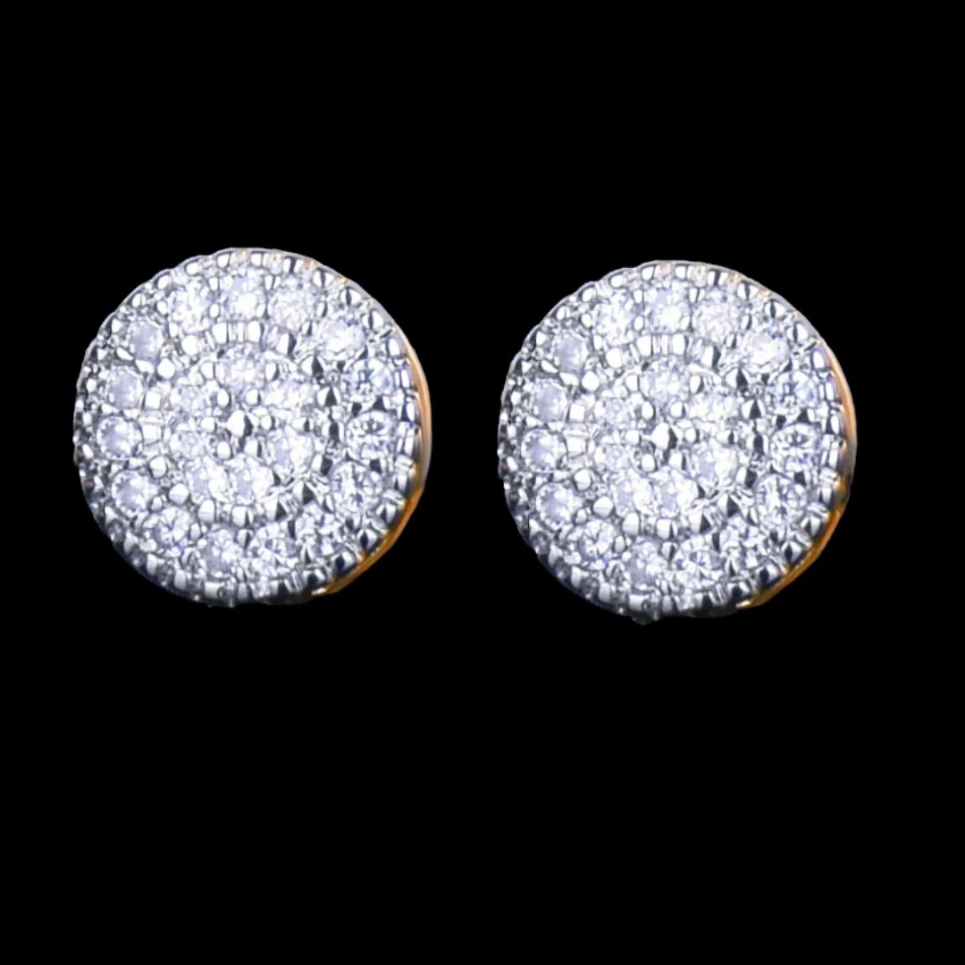 8MM Round Cut Iced Out Diamond Stud Earrings - Image 7