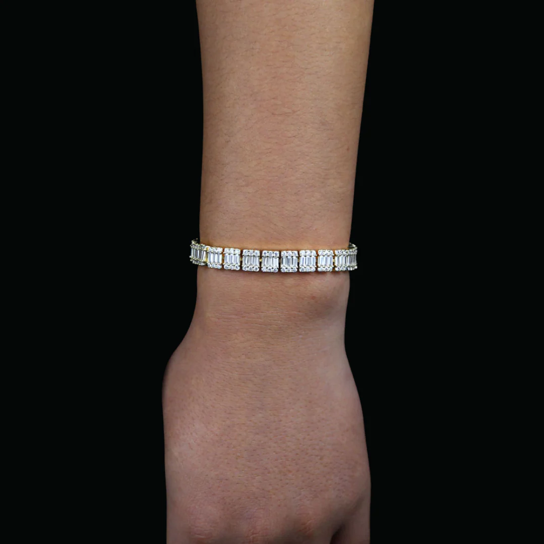 8MM Square Charm Iced Out Diamond Bracelet - Image 5