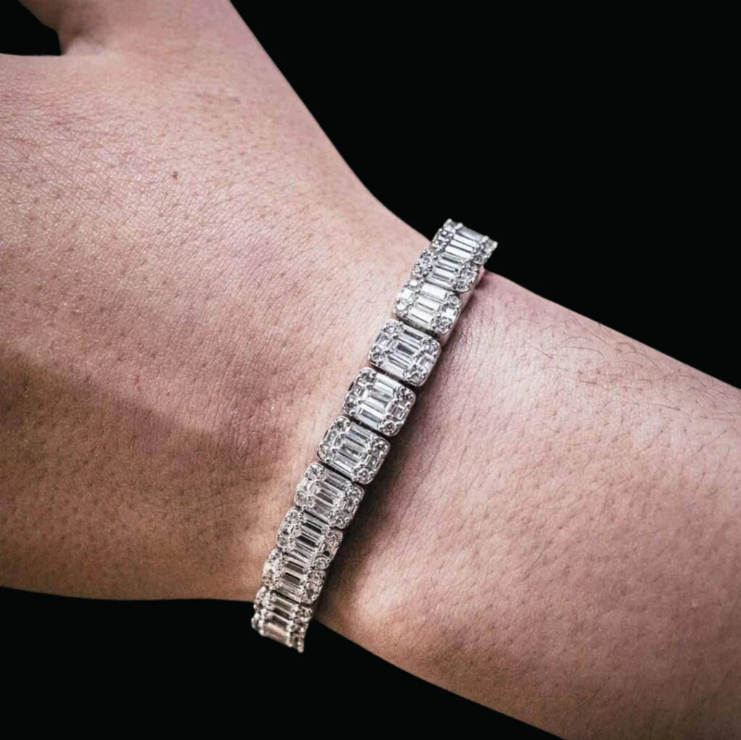 8MM Square Charm Iced Out Diamond Bracelet - Image 6