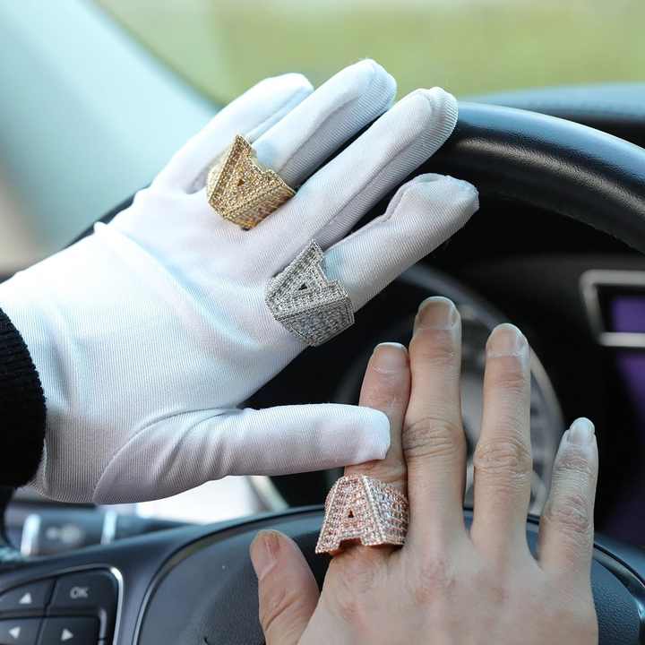 A-Z Fully Loaded Initial Iced Out Diamond Ring - Image 11
