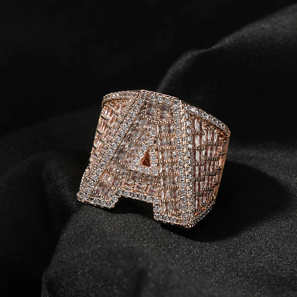 A-Z Fully Loaded Initial Iced Out Diamond Ring - Image 6