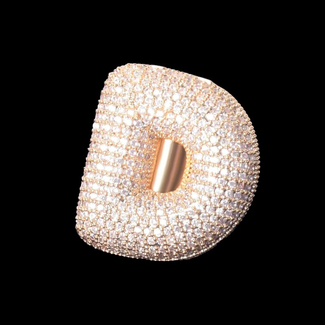 A-Z Initial Custom Letter Iced Out Diamond Ring - Image 7