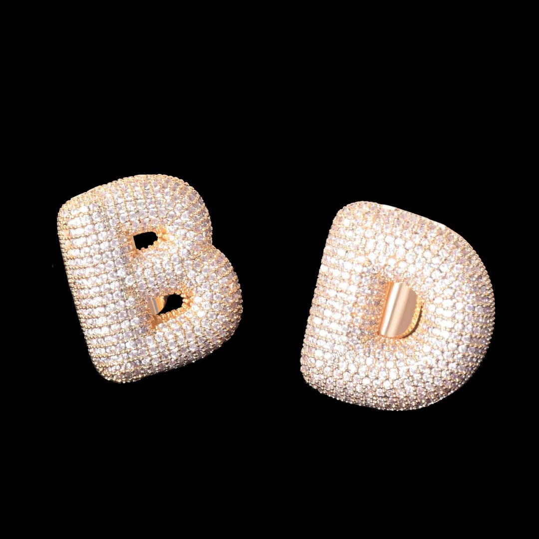 A-Z Initial Custom Letter Iced Out Diamond Ring - Image 9