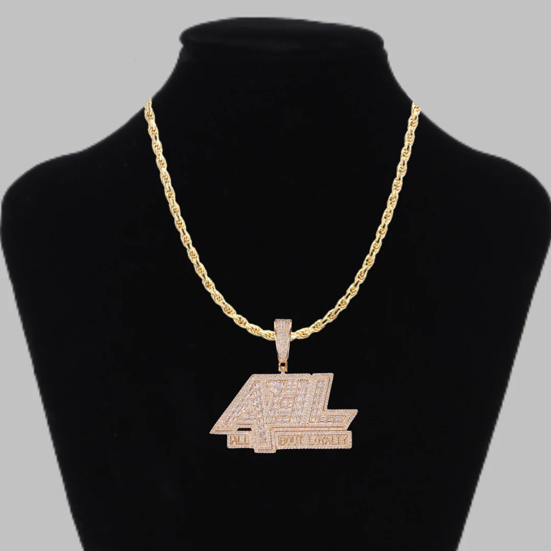 All About Loyalty Iced Out Letter Diamond Pendant Necklace - Image 2