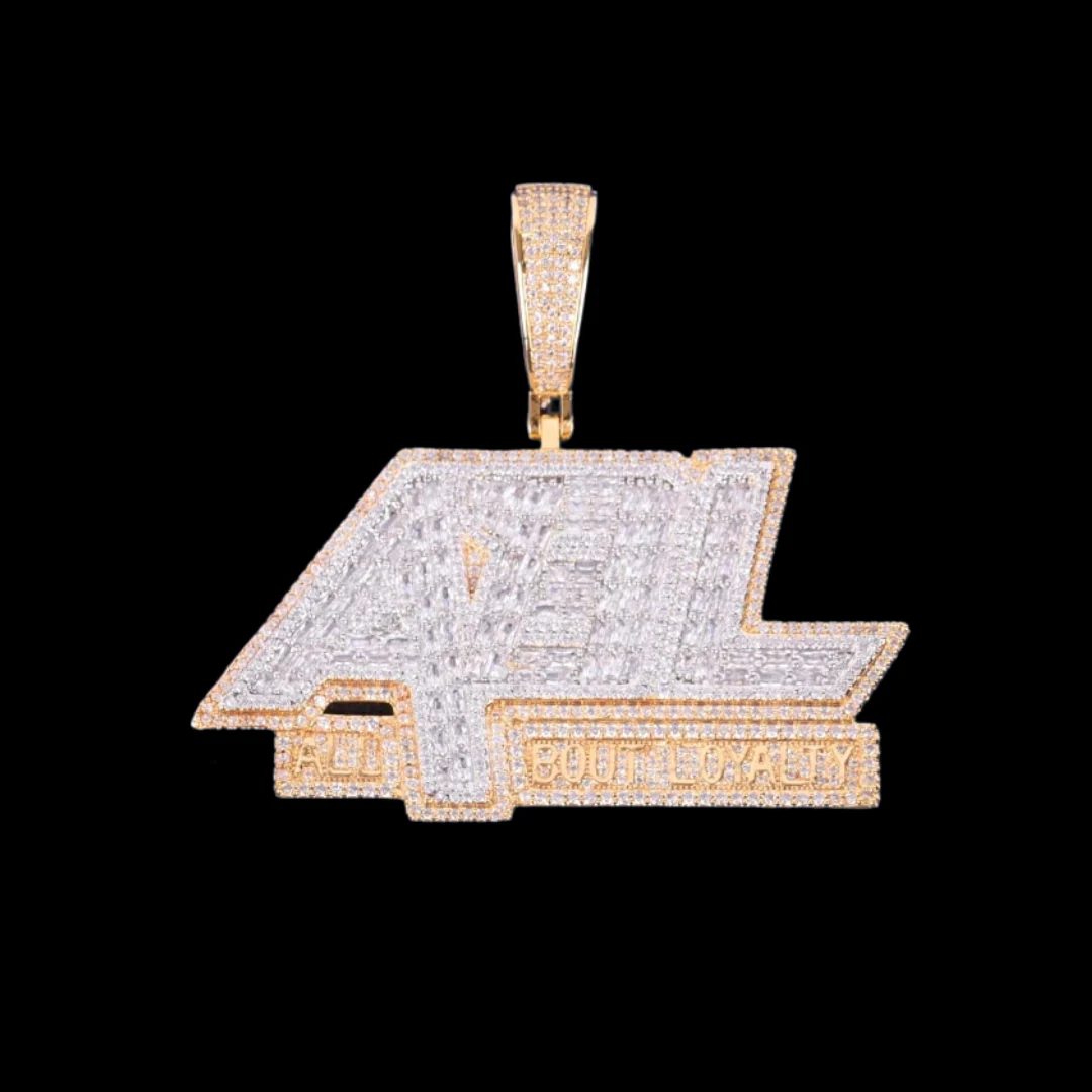 All About Loyalty Iced Out Letter Diamond Pendant Necklace - Image 3