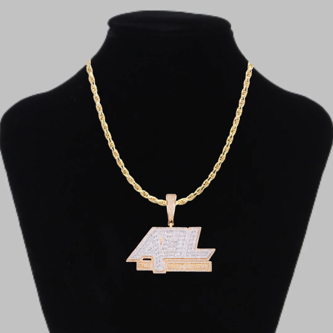 All About Loyalty Iced Out Letter Diamond Pendant Necklace - Image 4