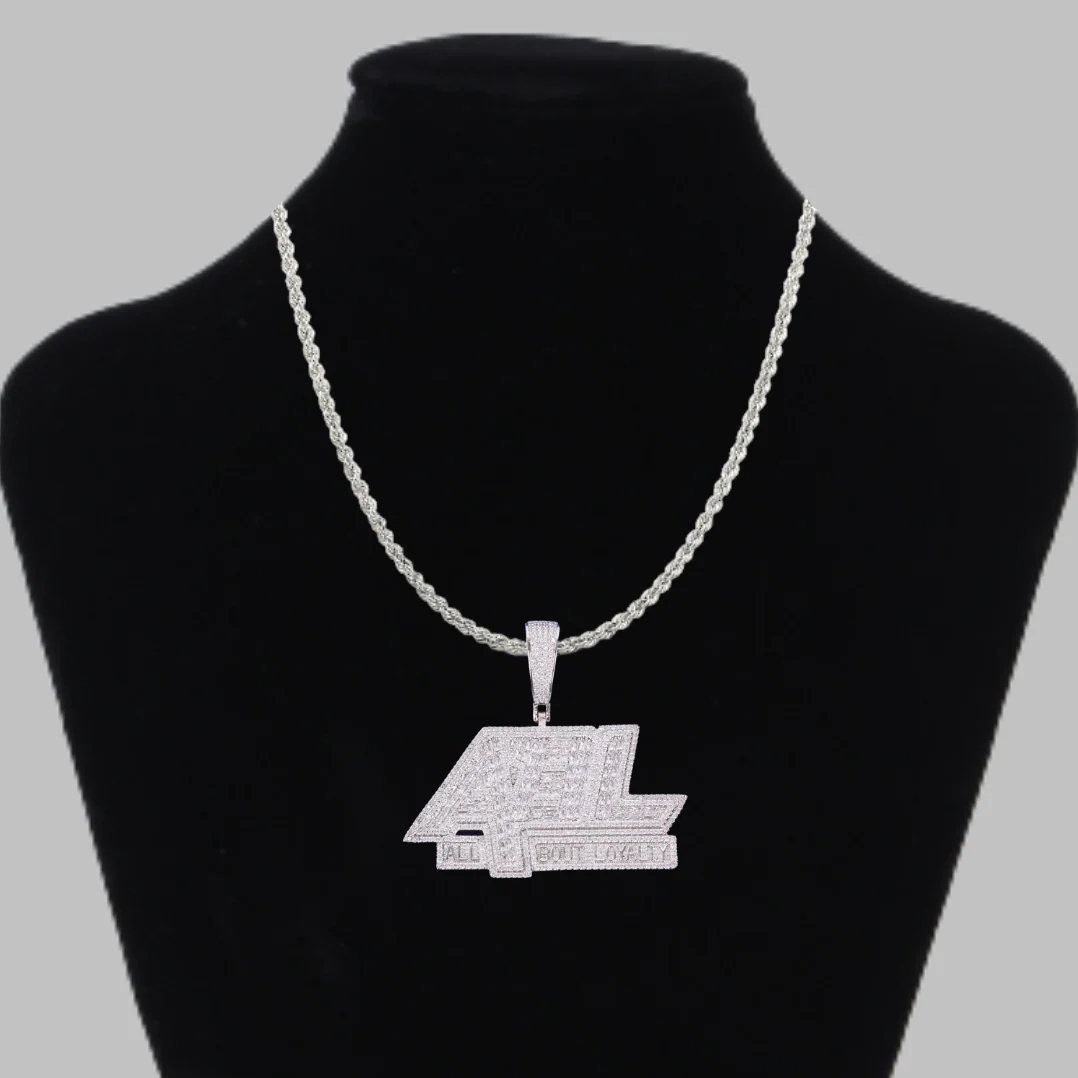 All About Loyalty Iced Out Letter Diamond Pendant Necklace - Image 6
