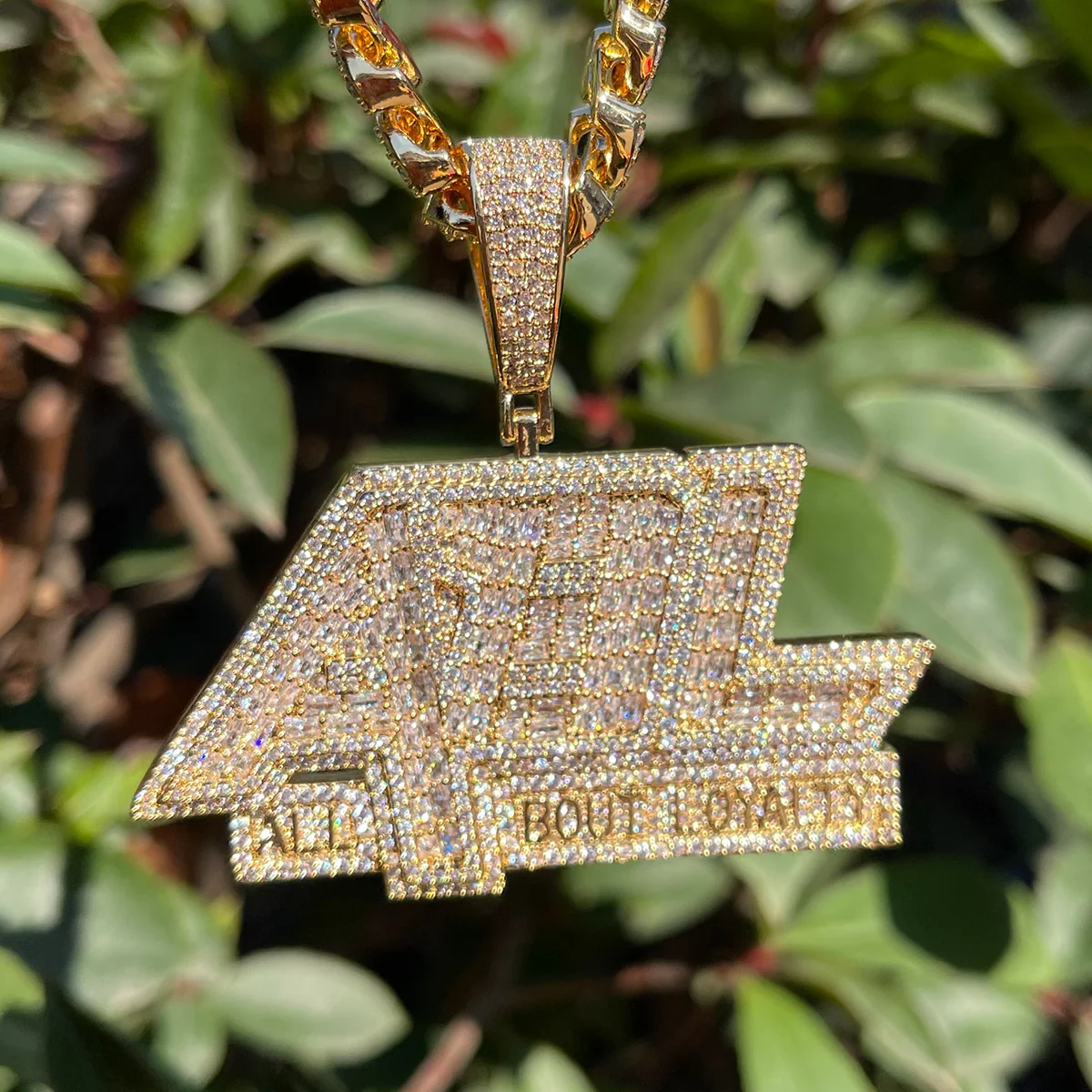 All About Loyalty Iced Out Letter Diamond Pendant Necklace - Image 7