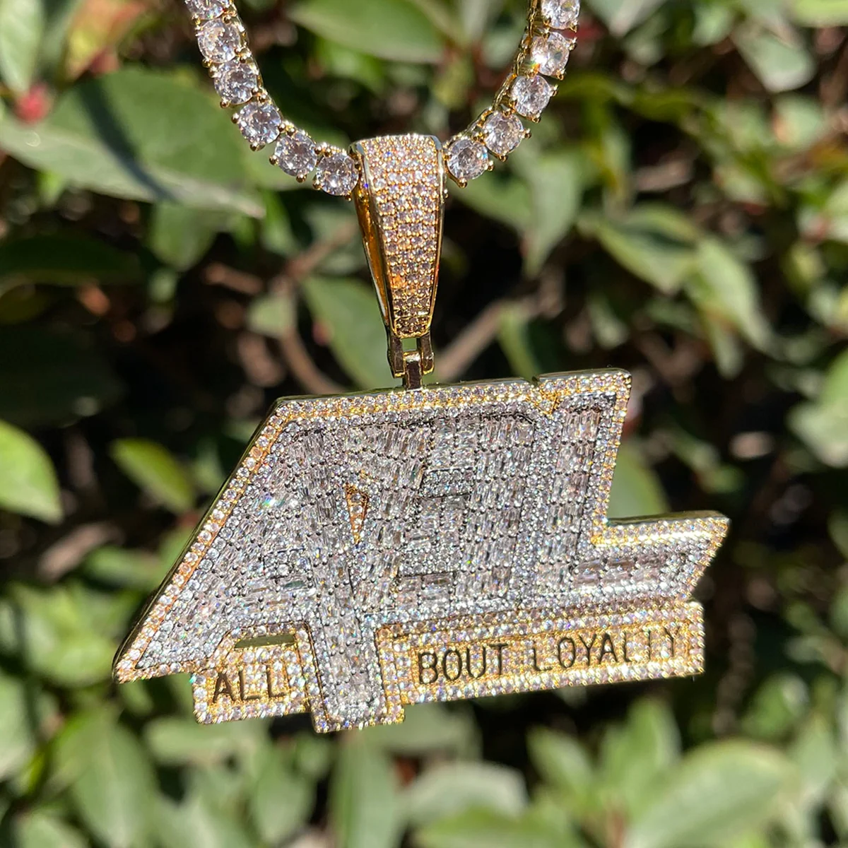 All About Loyalty Iced Out Letter Diamond Pendant Necklace - Image 8