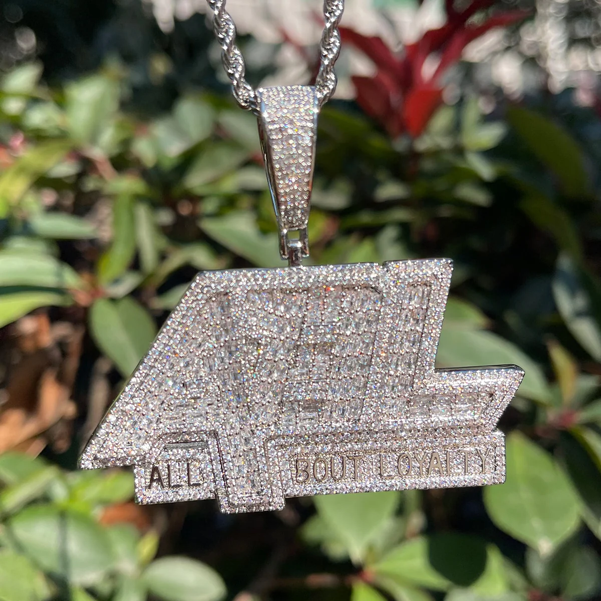 All About Loyalty Iced Out Letter Diamond Pendant Necklace - Image 9