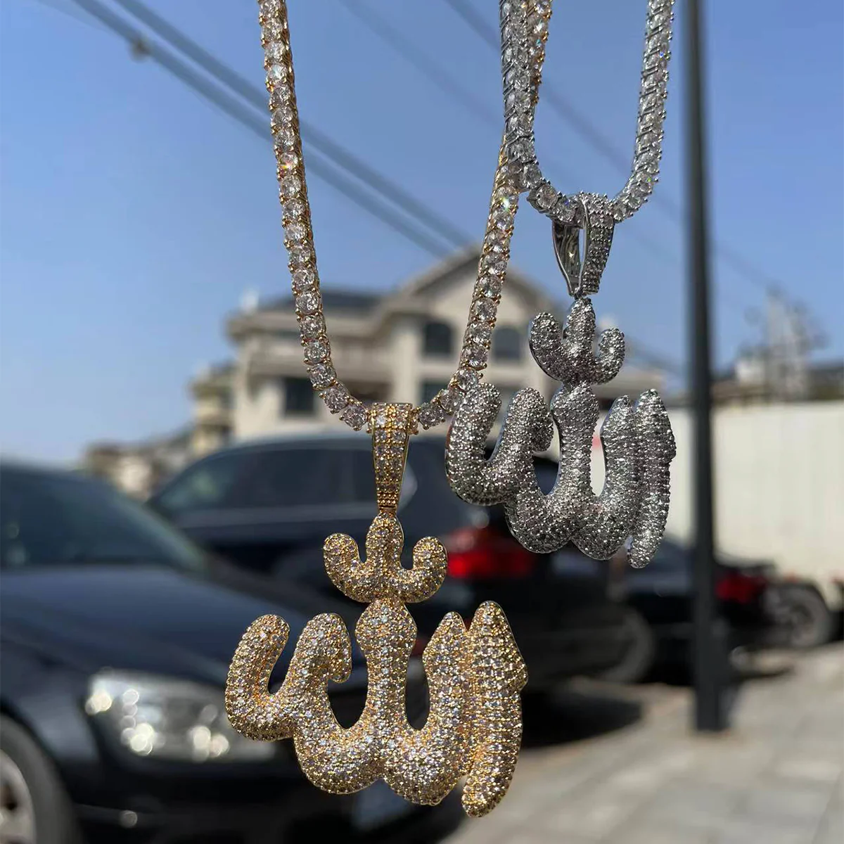 Allah Iced Out Diamond Pendant Necklace - Image 5