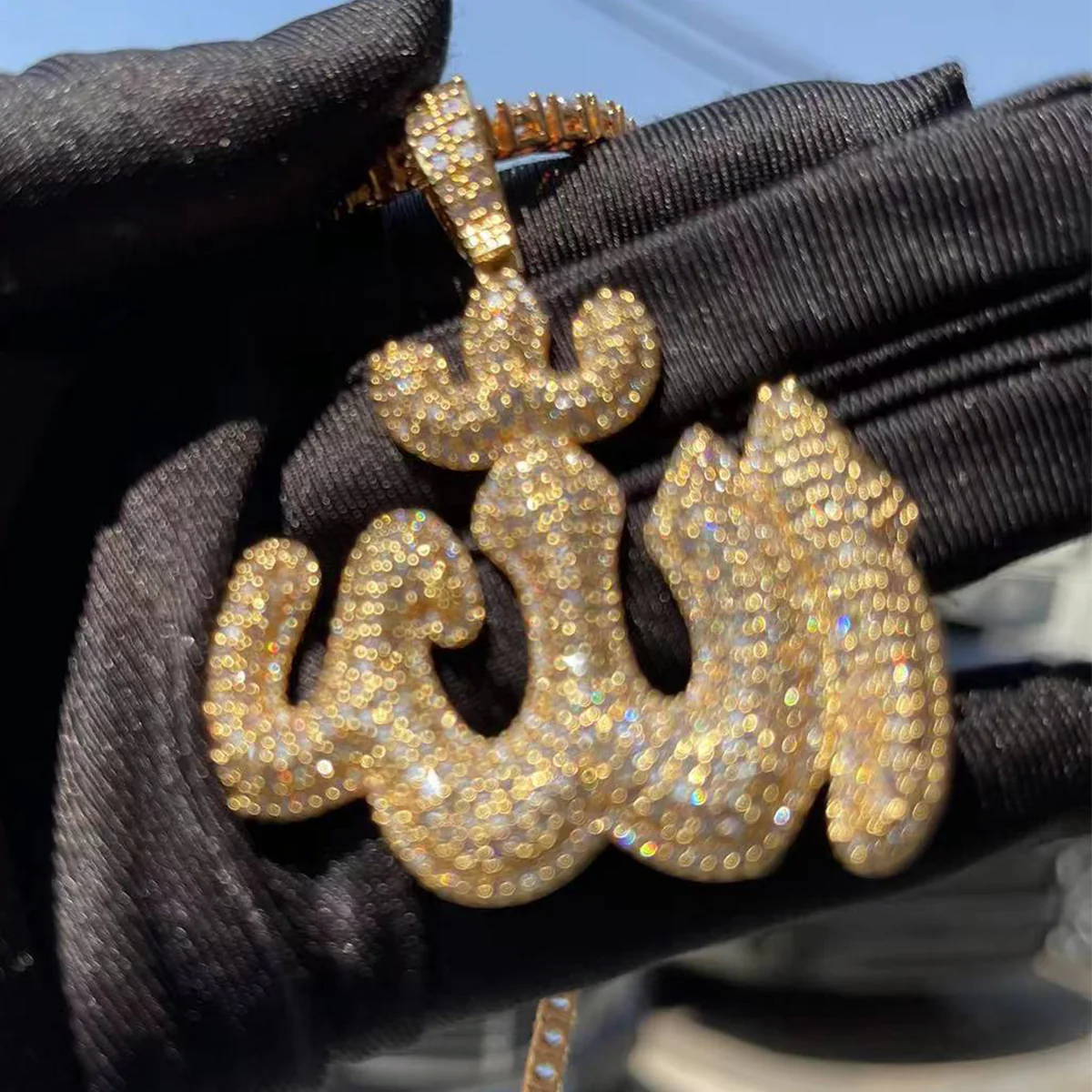 Allah Iced Out Diamond Pendant Necklace - Image 6