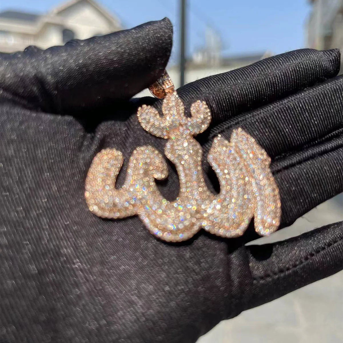Allah Iced Out Diamond Pendant Necklace - Image 7