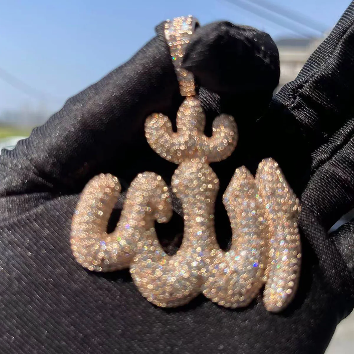 Allah Iced Out Diamond Pendant Necklace - Image 8